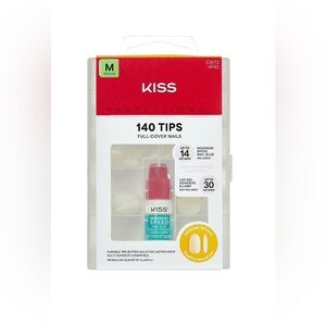 New Women's KISS Professional 140 Tips Full-Cover Clear Medium Round Nails